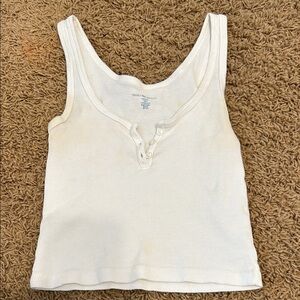 Brandy Melville Cream Ribbed Tank Top